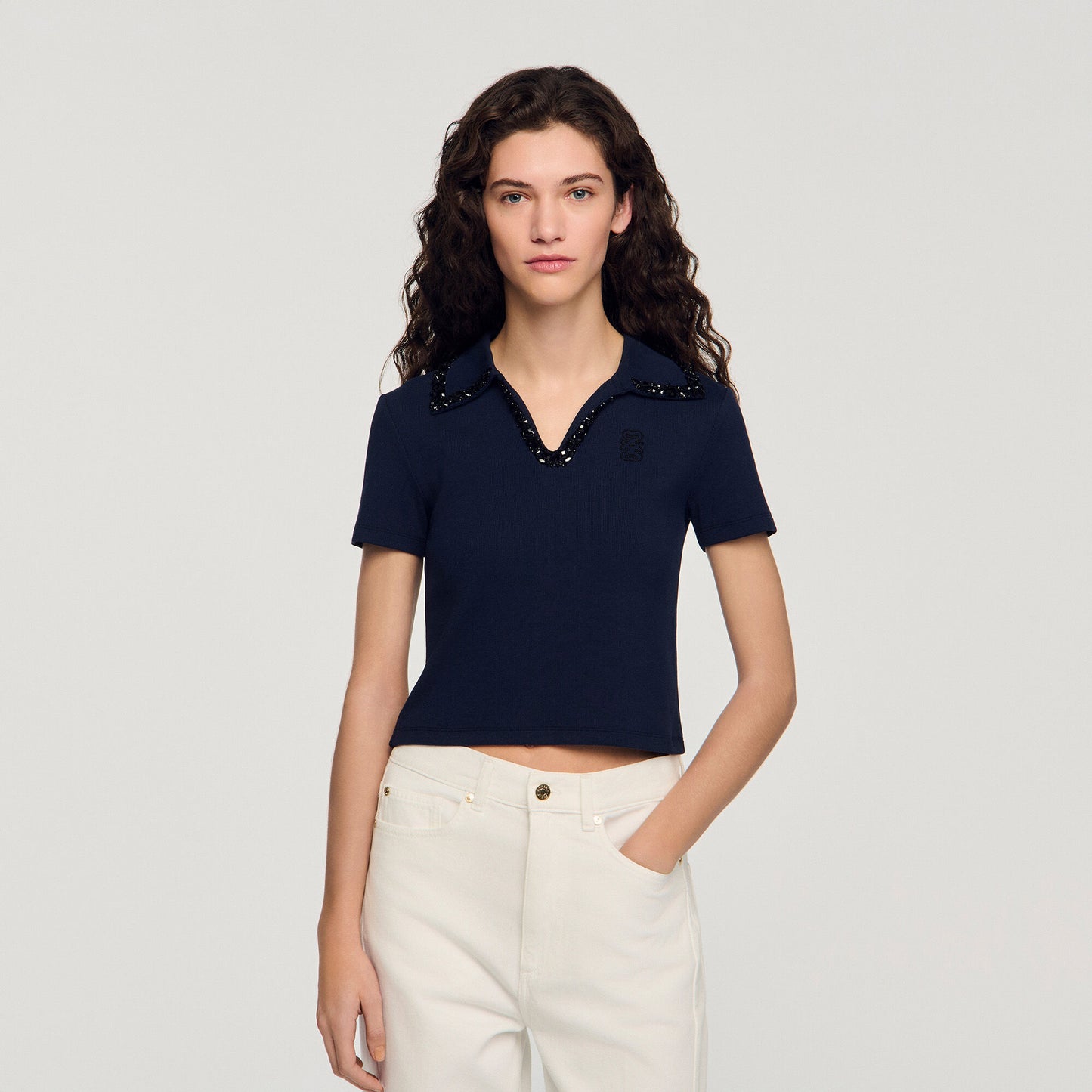 Pearl collar polo