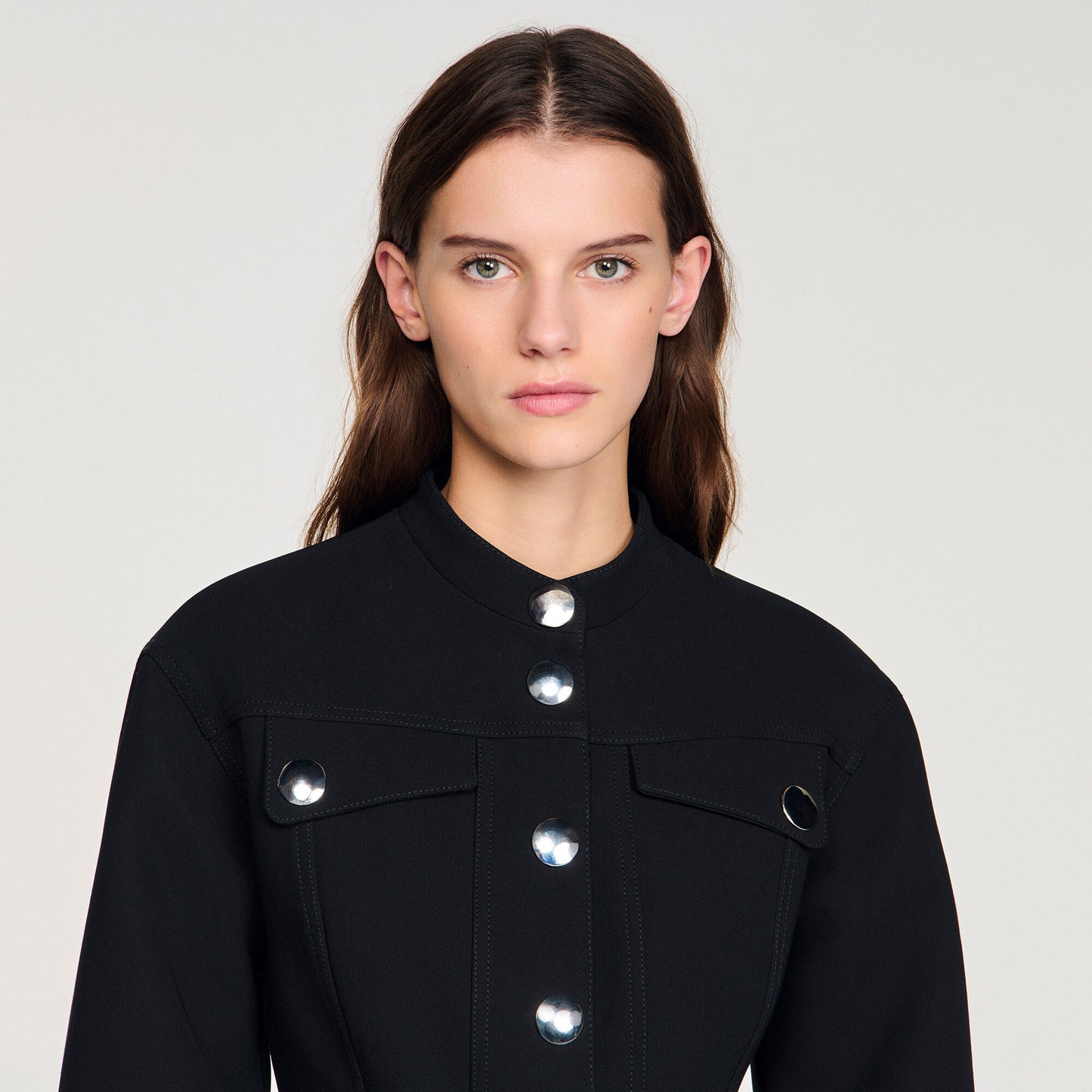 Cropped ruffled peplum jacket