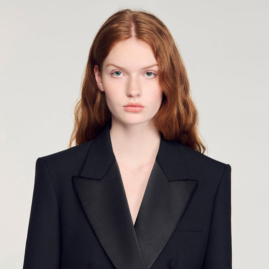 Tuxedo jacket with satin collar