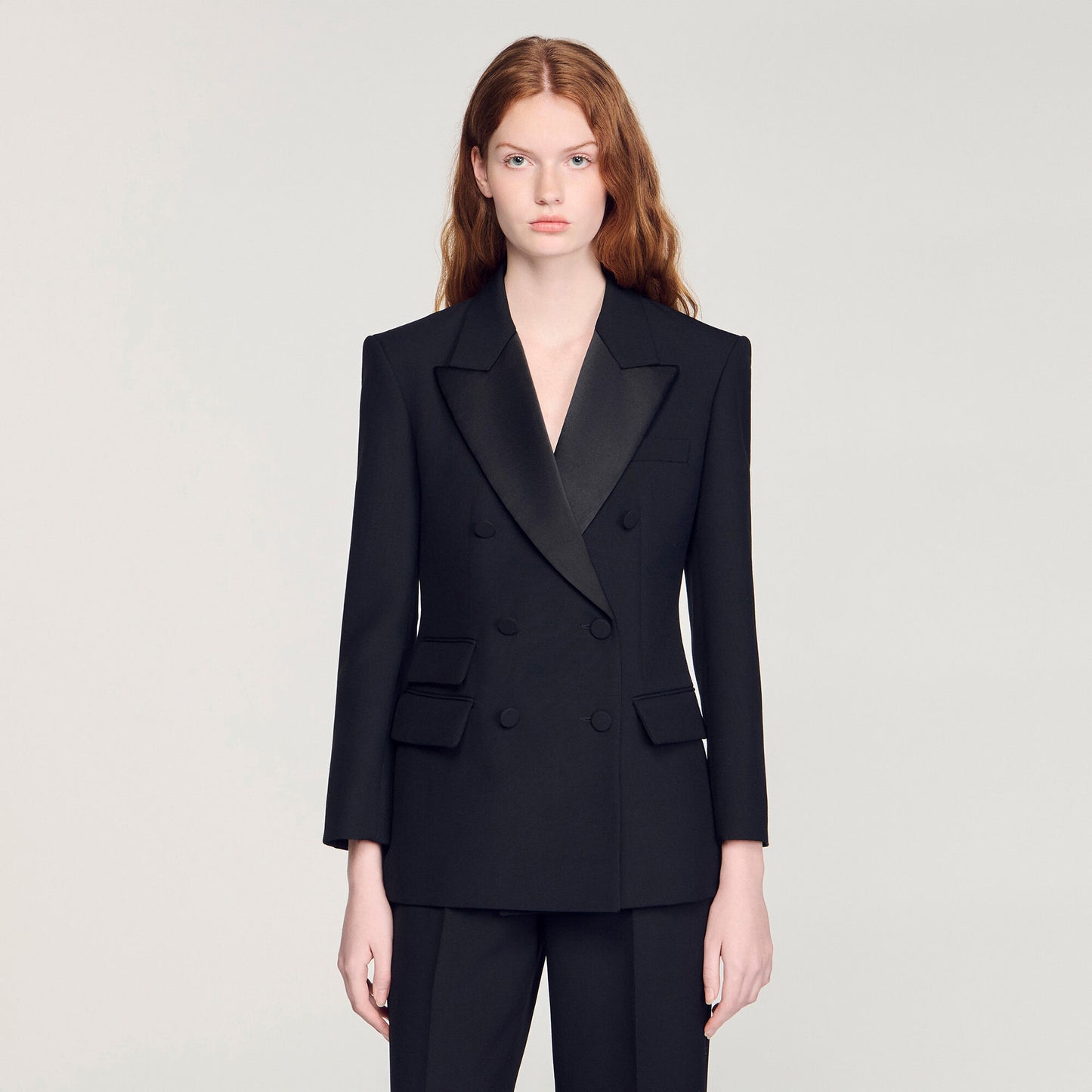 Tuxedo jacket with satin collar