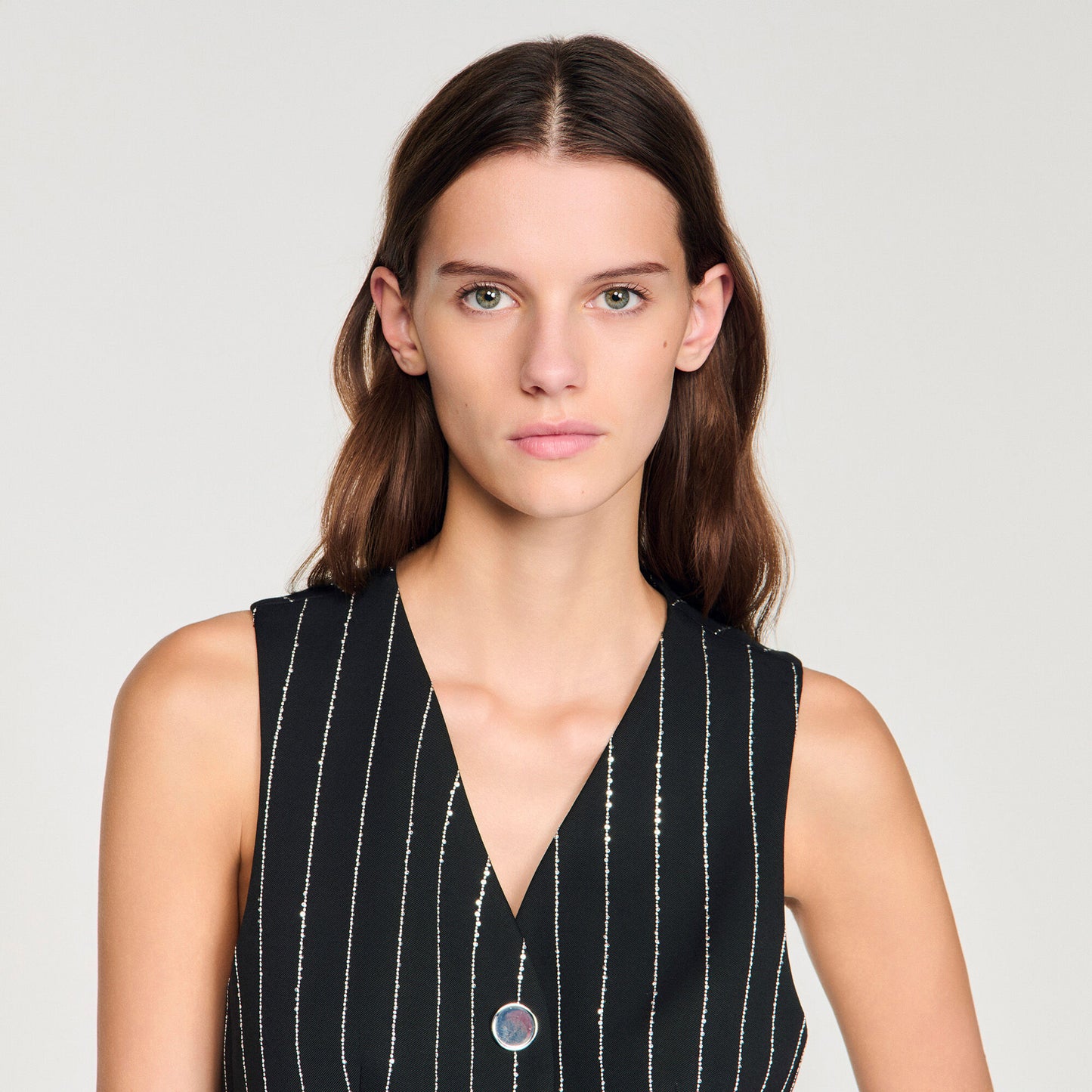 Sequinned striped jacket