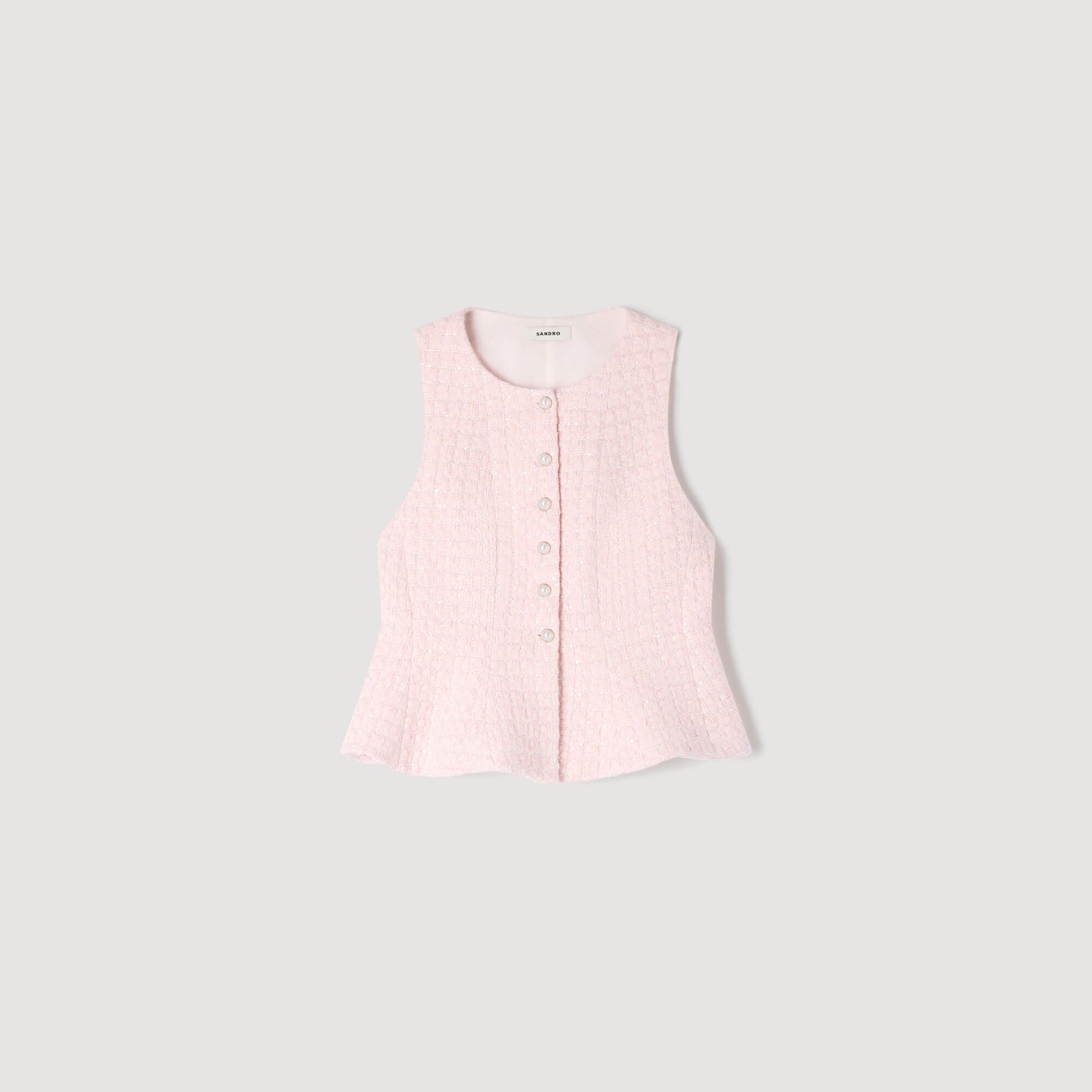 Beaded check tweed jacket