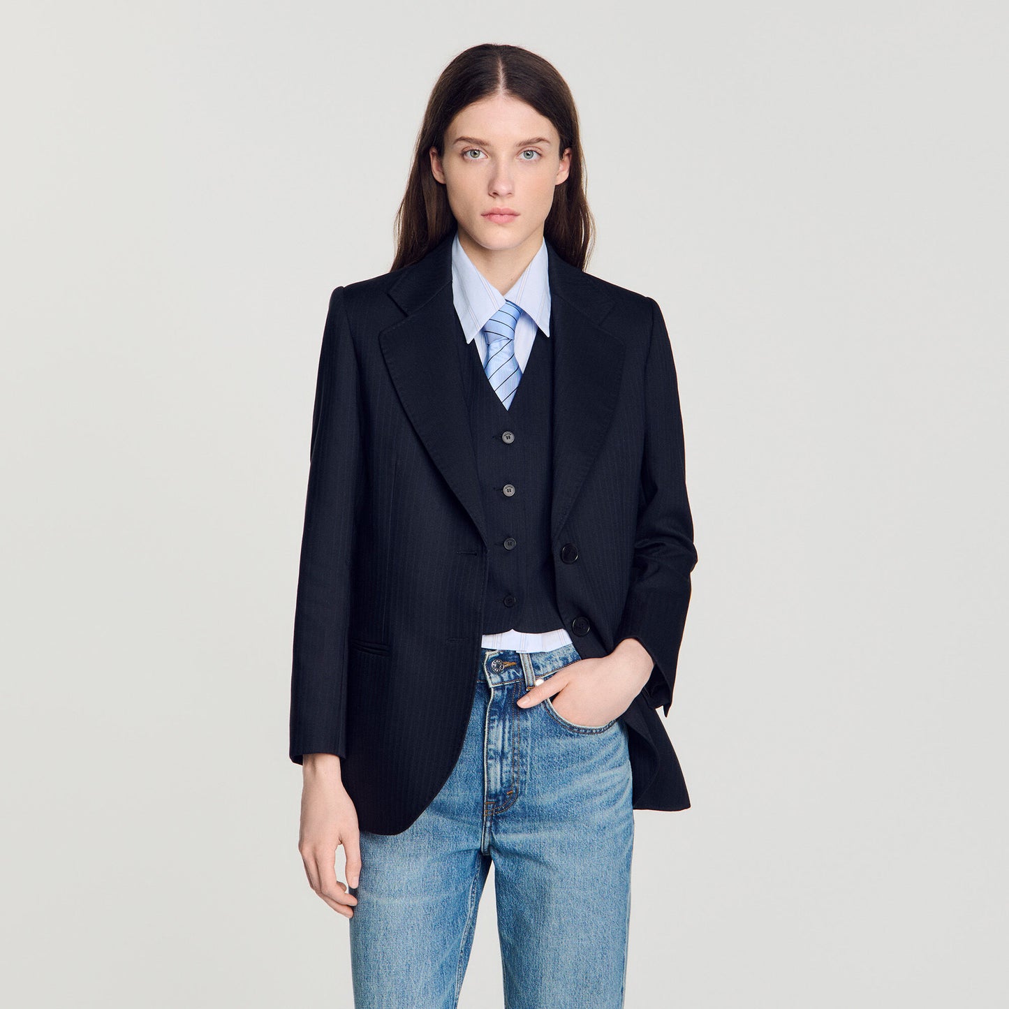 Striped suit jacket
