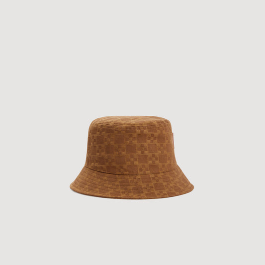 Denim bucket hat with patch