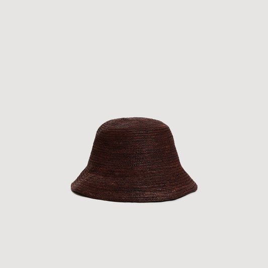 Crochet raffia bucket hat
