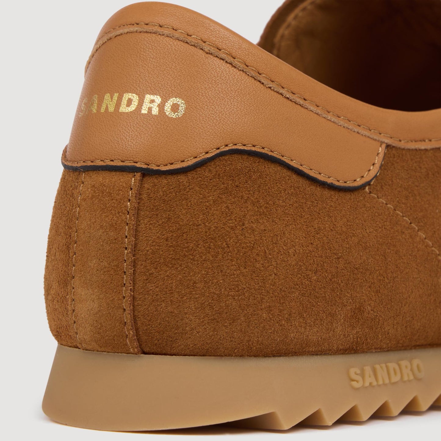Low-top leather and suede trainers