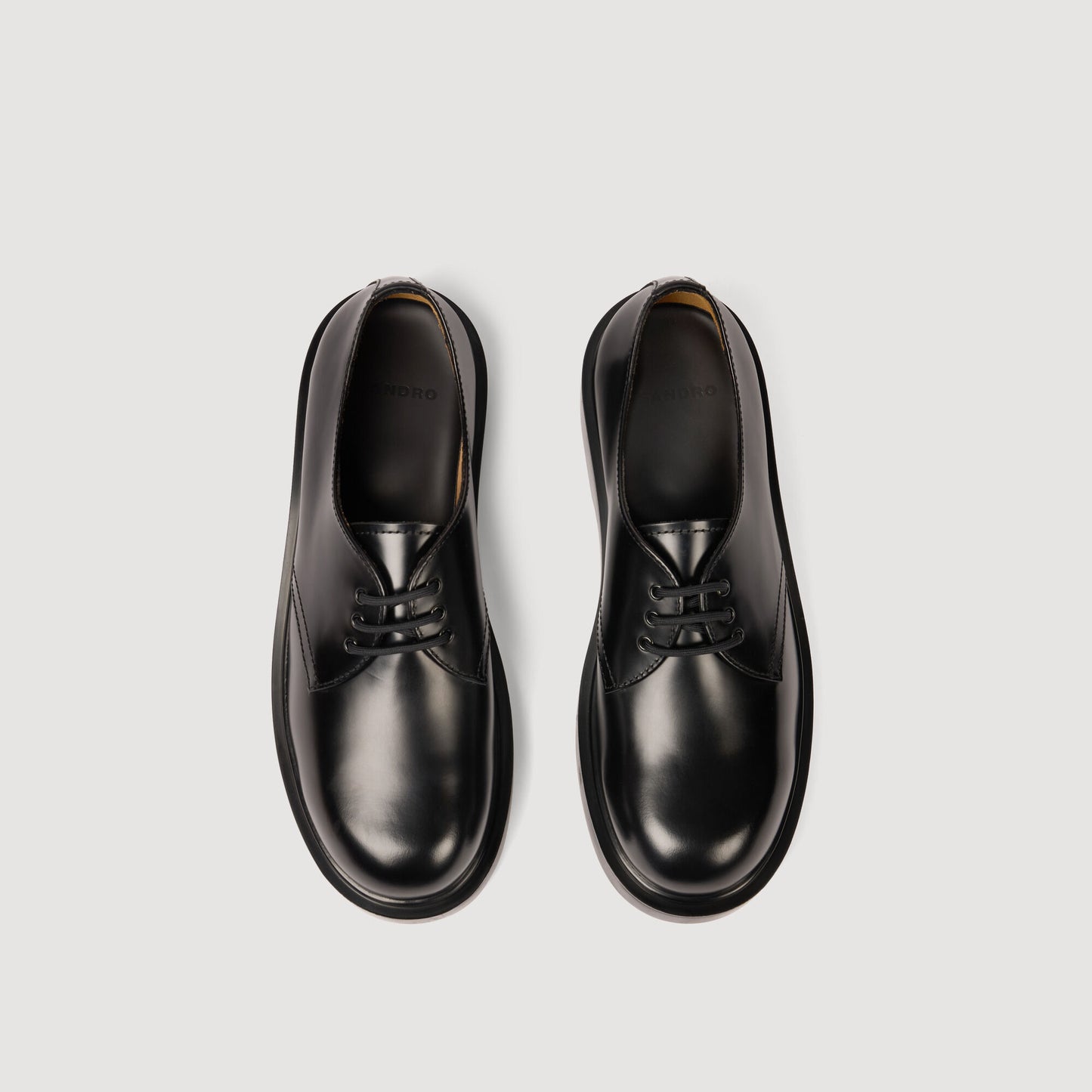 Patent leather derbies