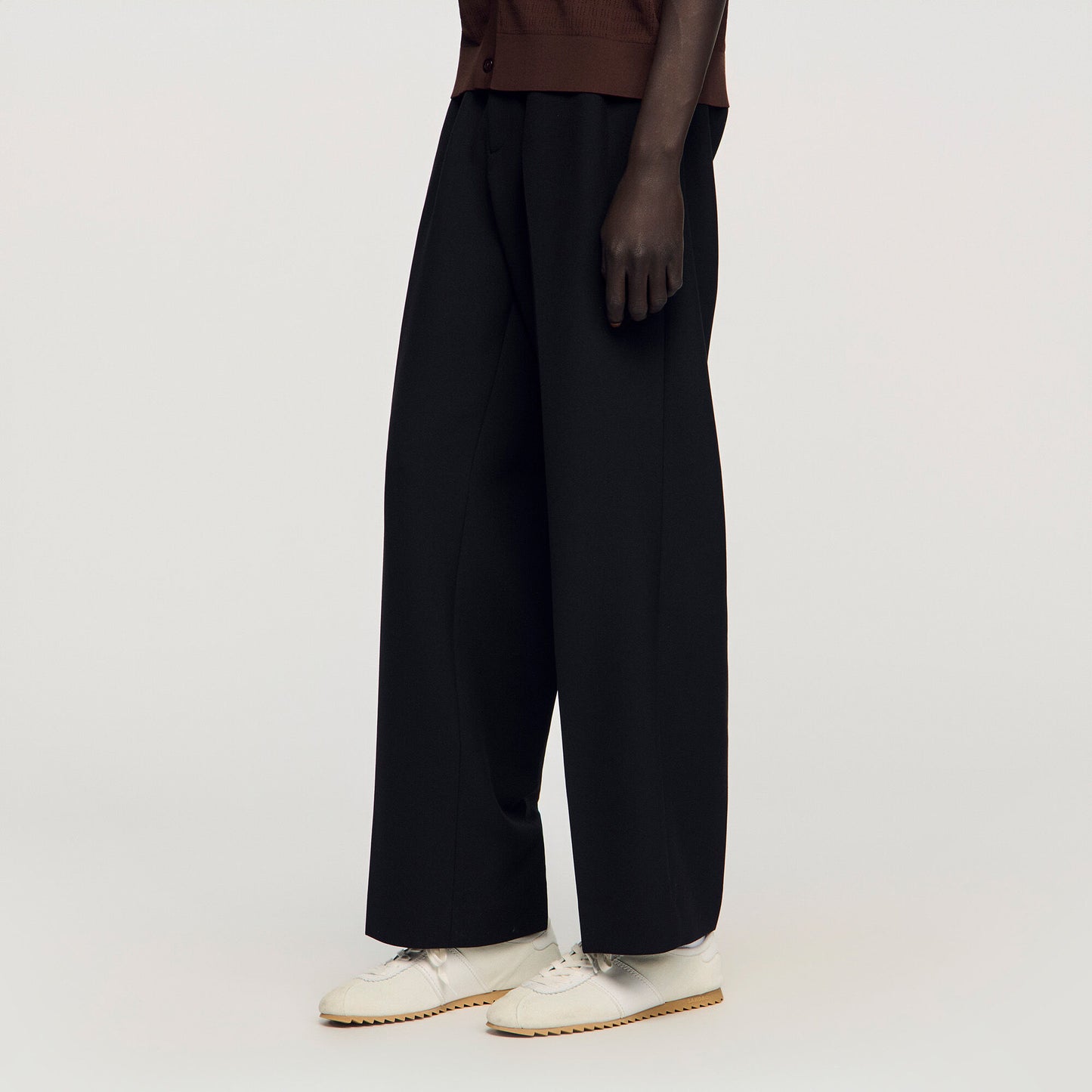 Leather and suede low-top trainers
