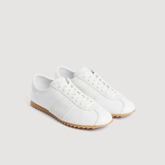 Leather running trainers