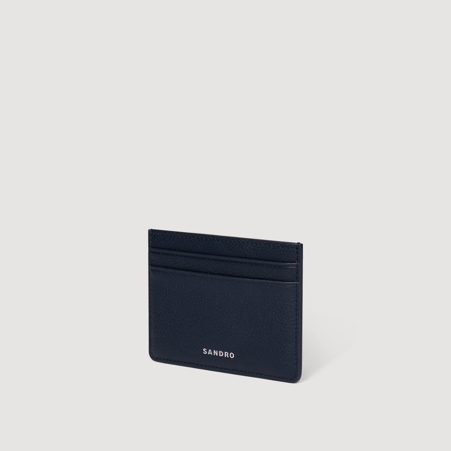 Grained leather card holder
