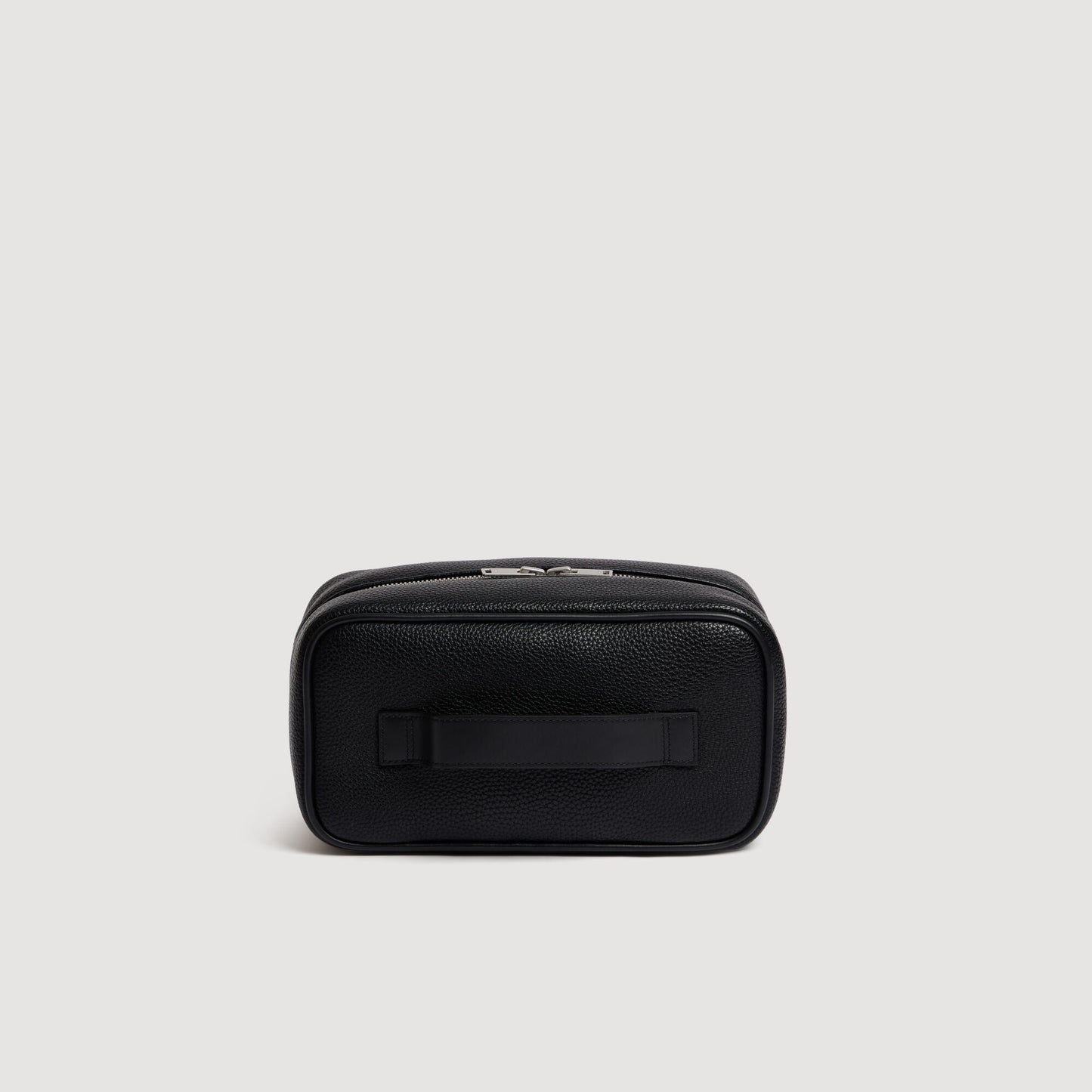 Toilet bag in grained fabric