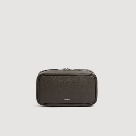 Grained canvas toilet bag