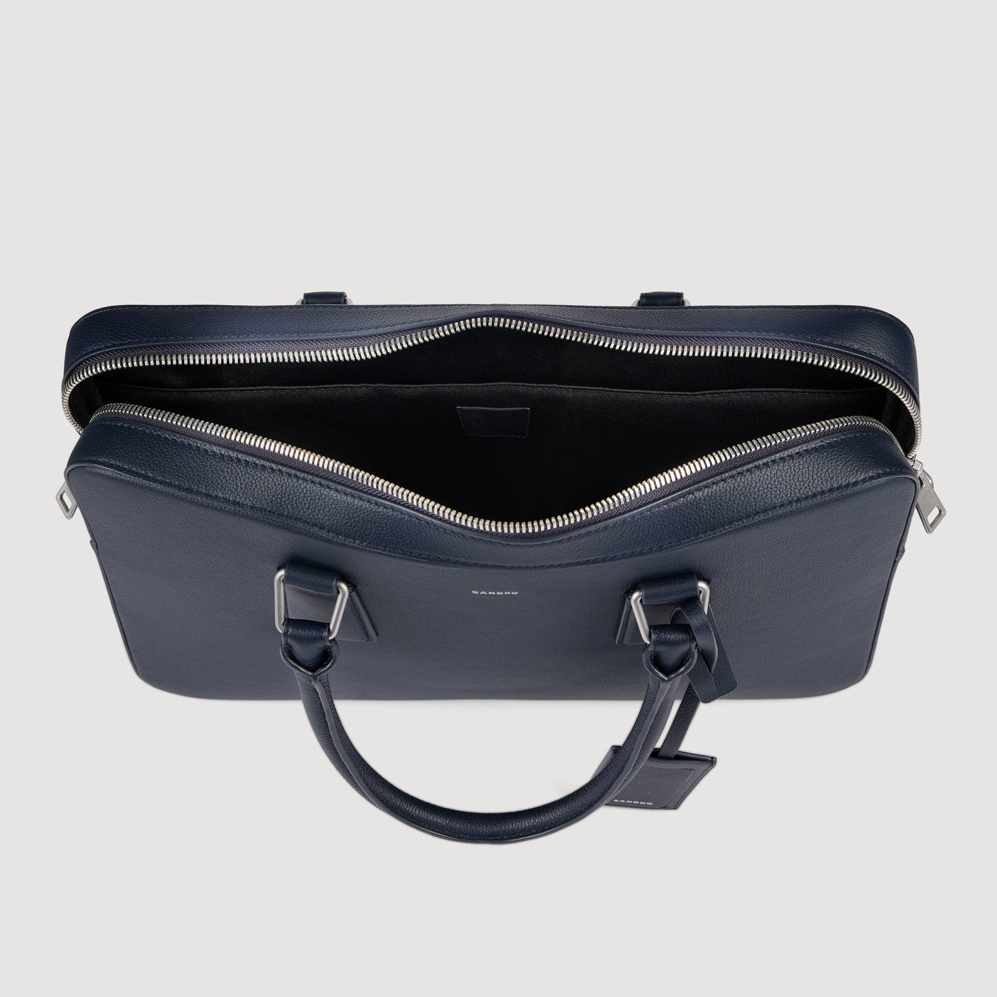 Large grained leather briefcase