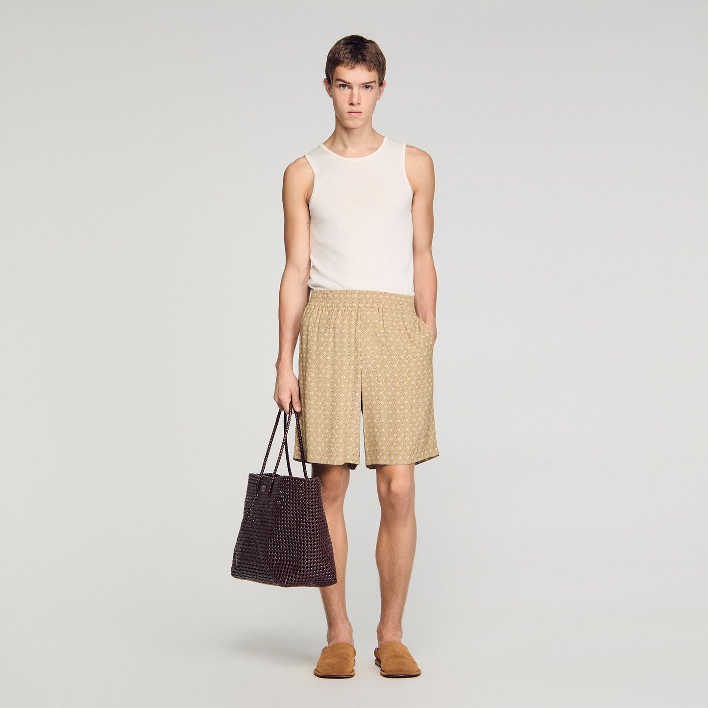 Link print floaty shorts