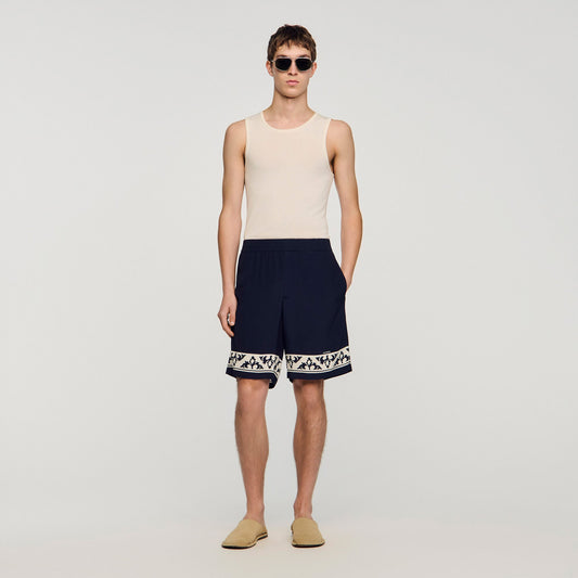 Contrast pattern floaty shorts
