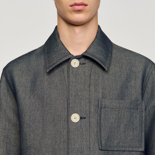 Denim-effect worker jacket