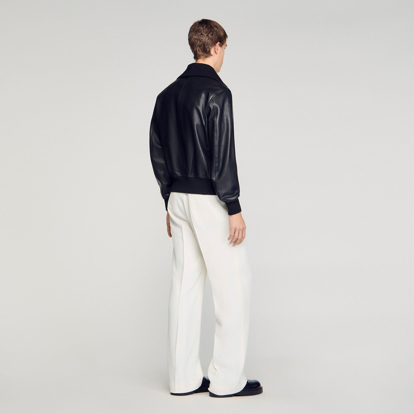 Zipped leather jacket