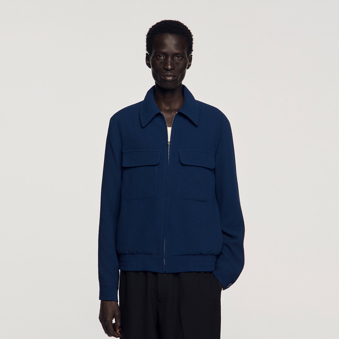 Textured zip-up jacket