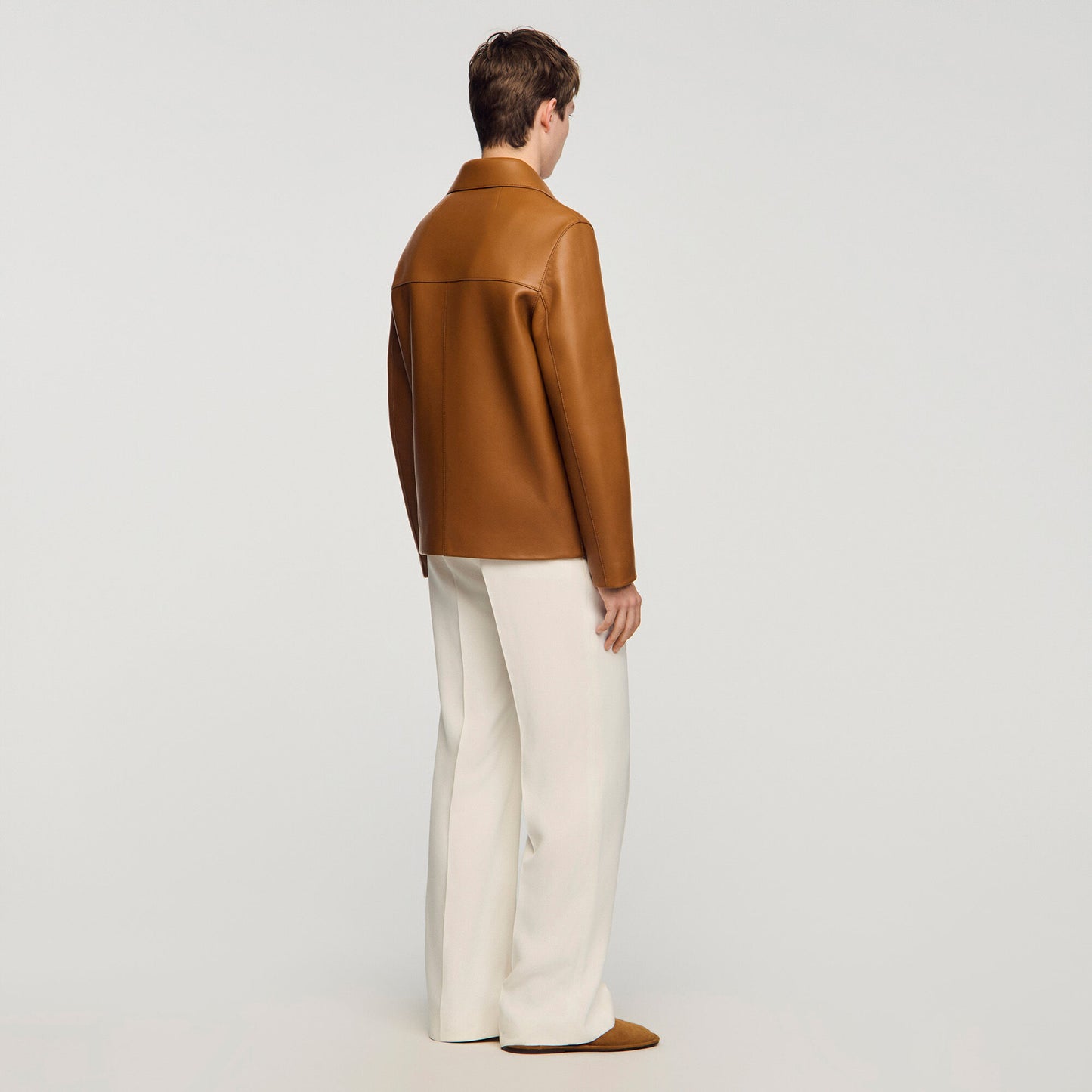 Buttoned lambskin jacket