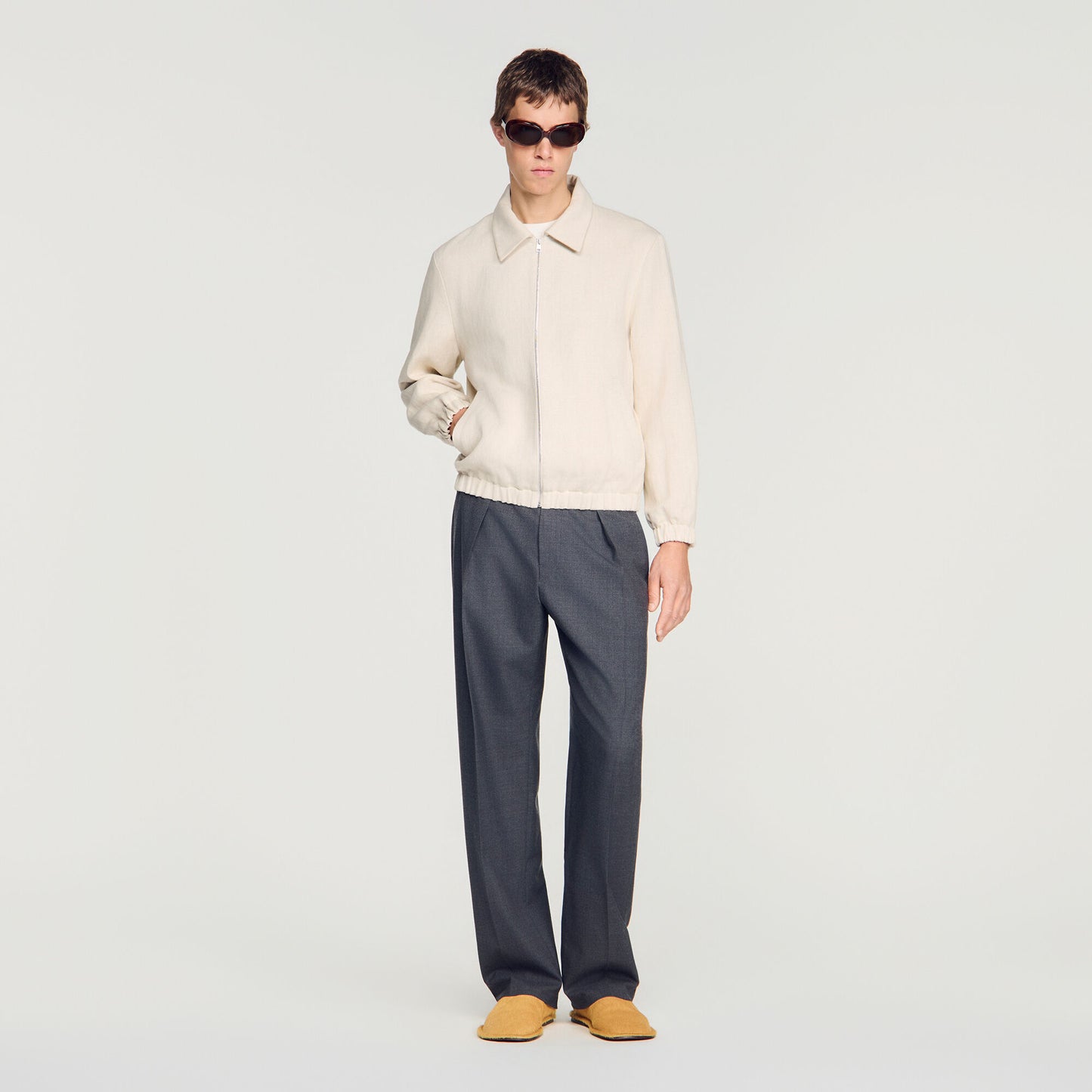 Cotton zip-up jacket