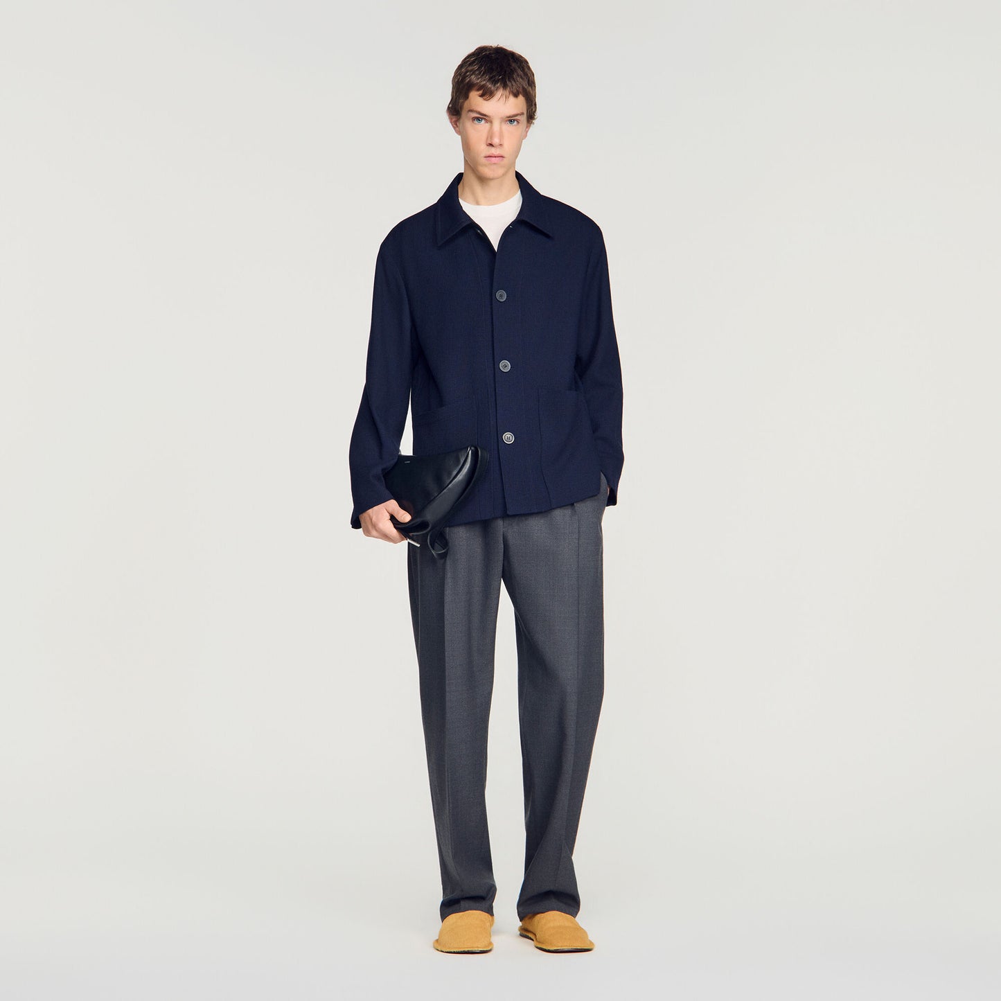 Buttoned wool worker jacket