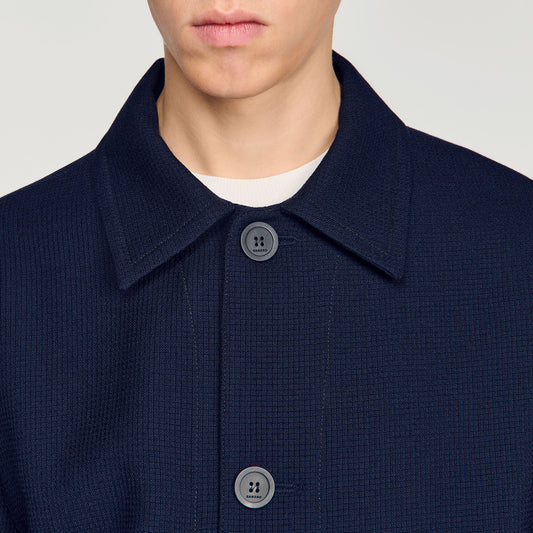 Buttoned wool worker jacket