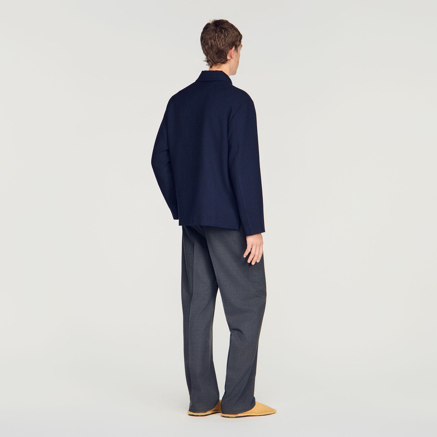 Buttoned wool worker jacket