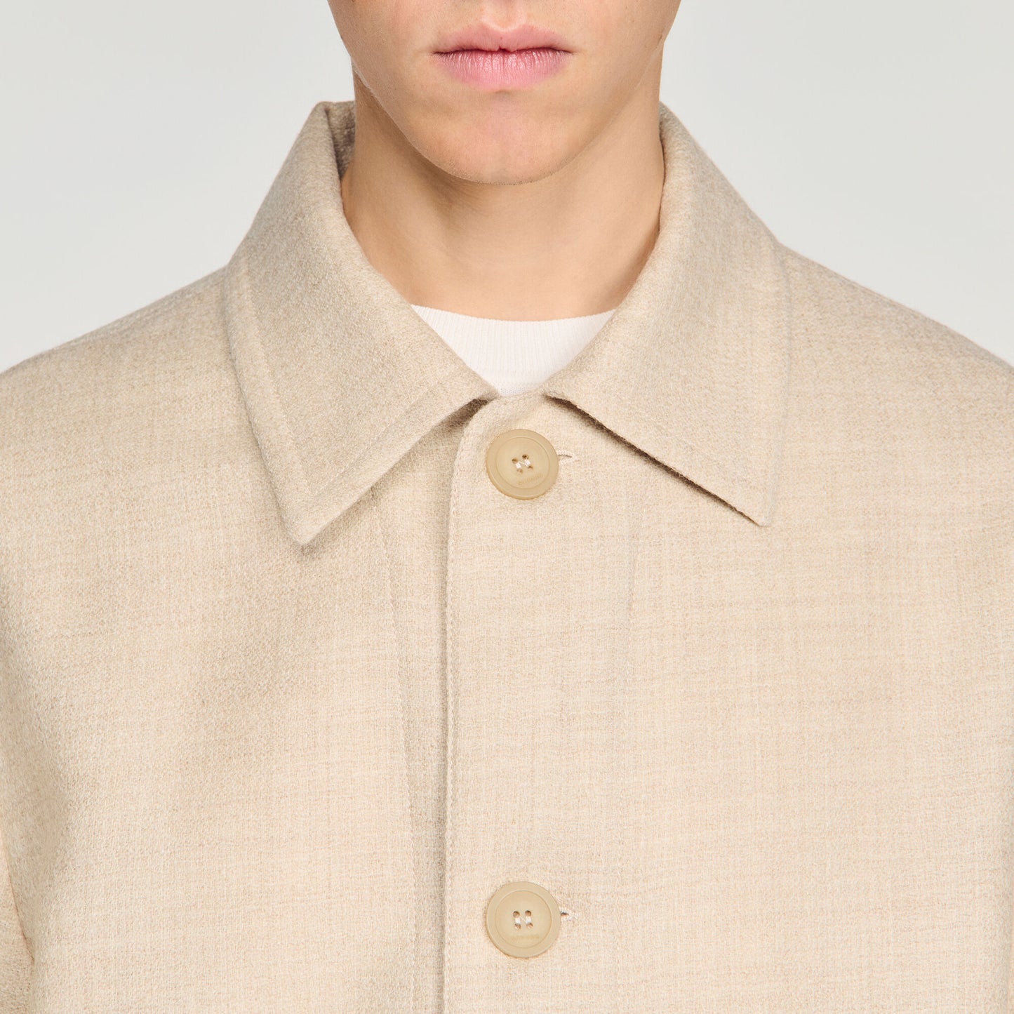 Straight buttoned wool jacket