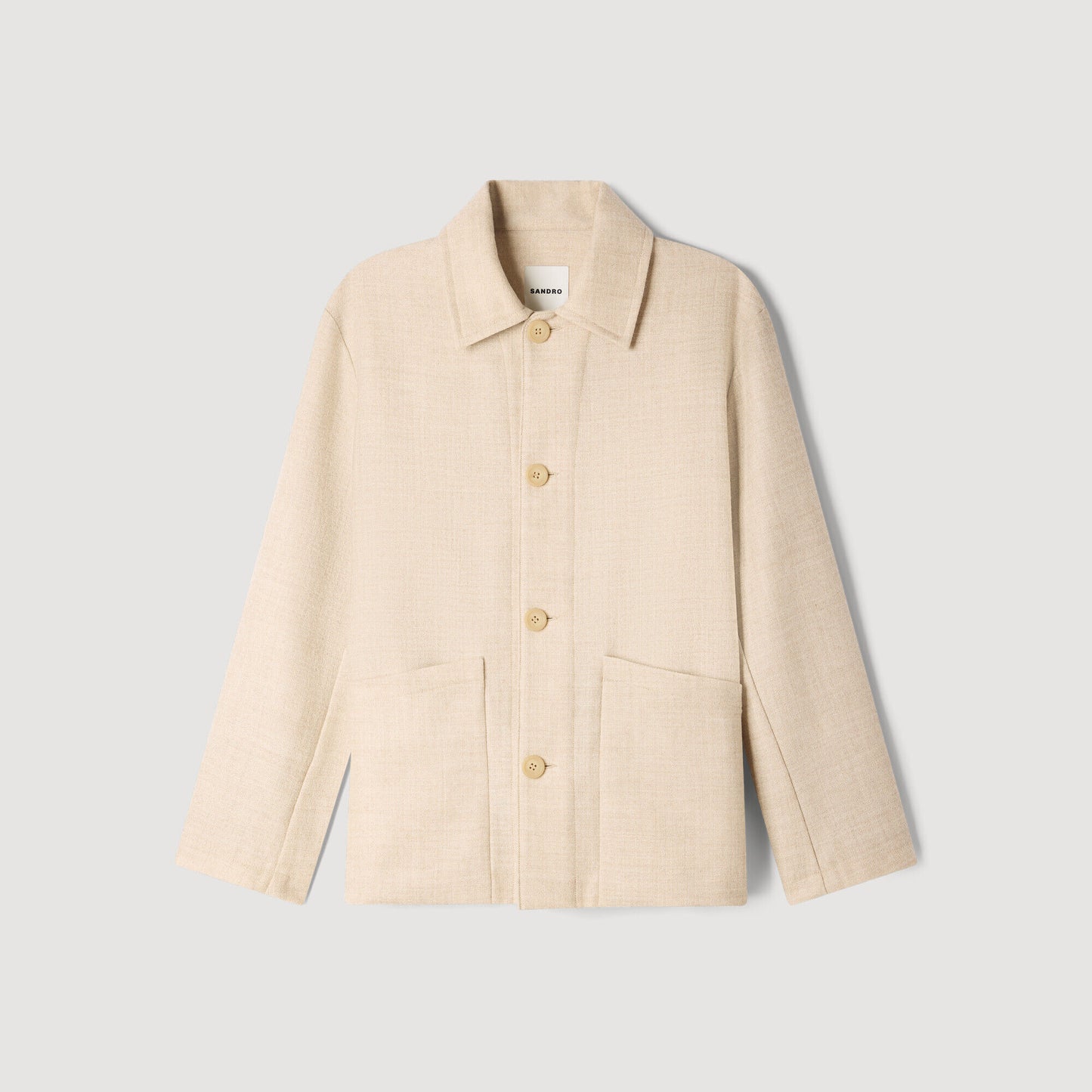 Straight buttoned wool jacket