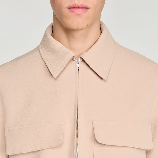 Waffle-effect zip-up jacket