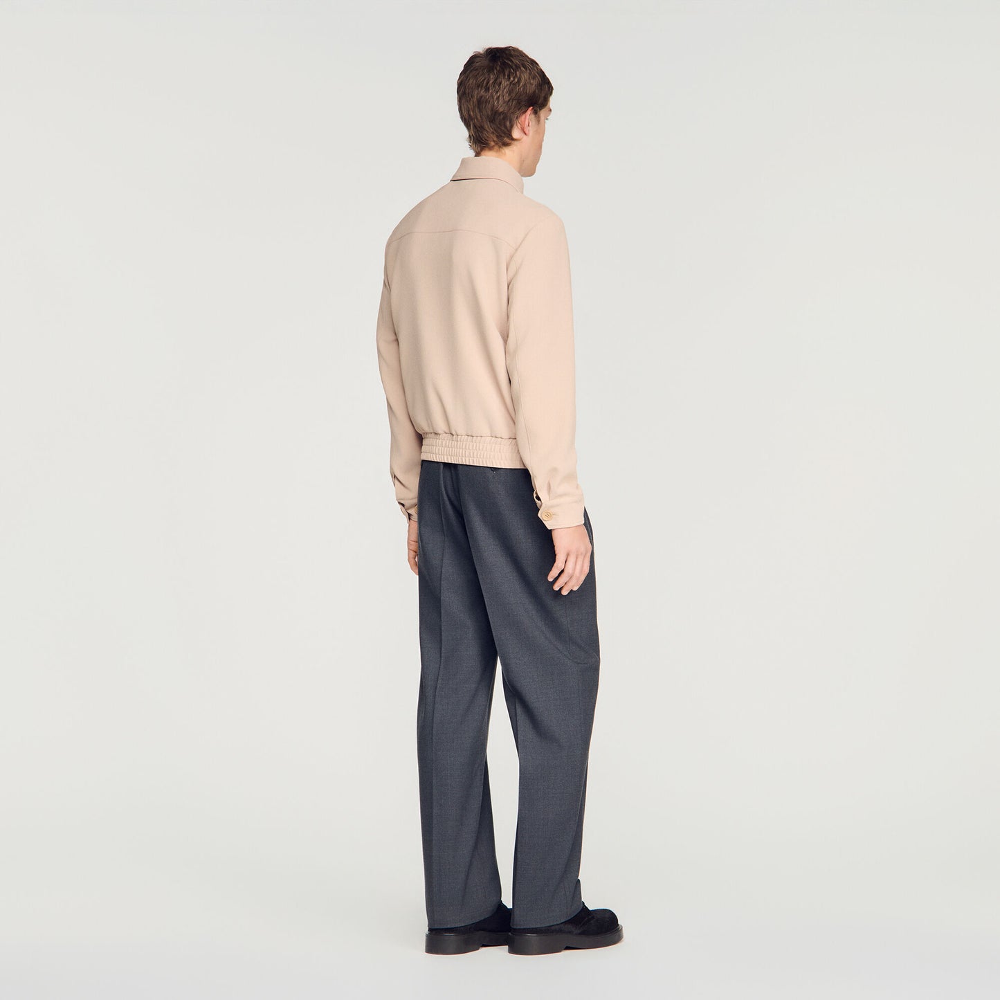 Waffle-effect zip-up jacket