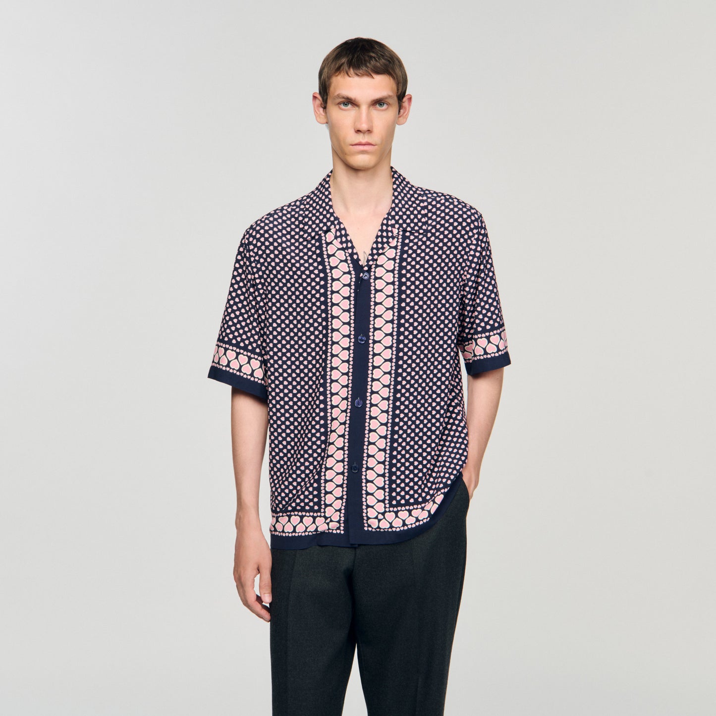 Heart motif flowing shirt
