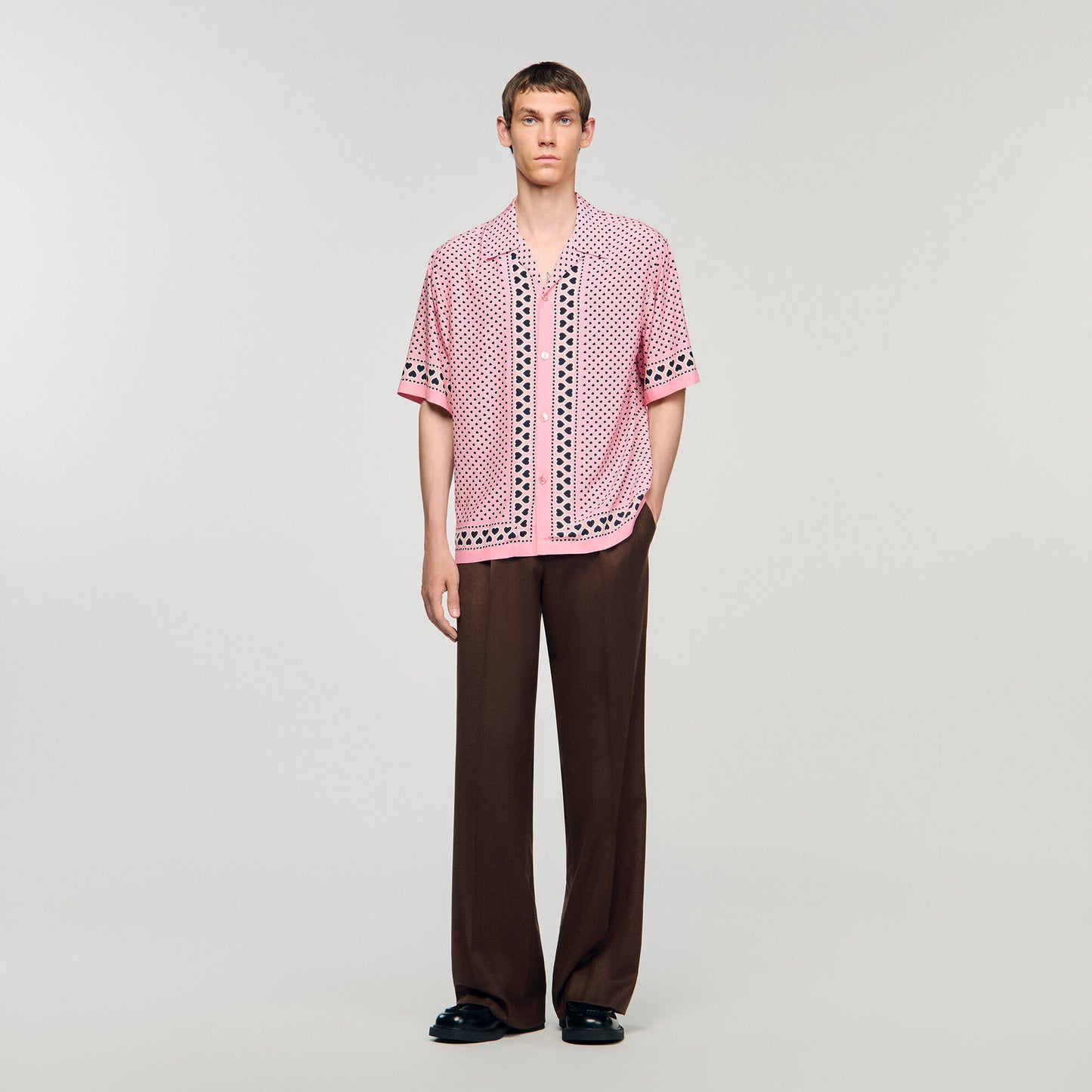 Heart motif flowing shirt
