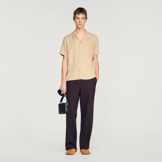 Loose-fit shark collar shirt