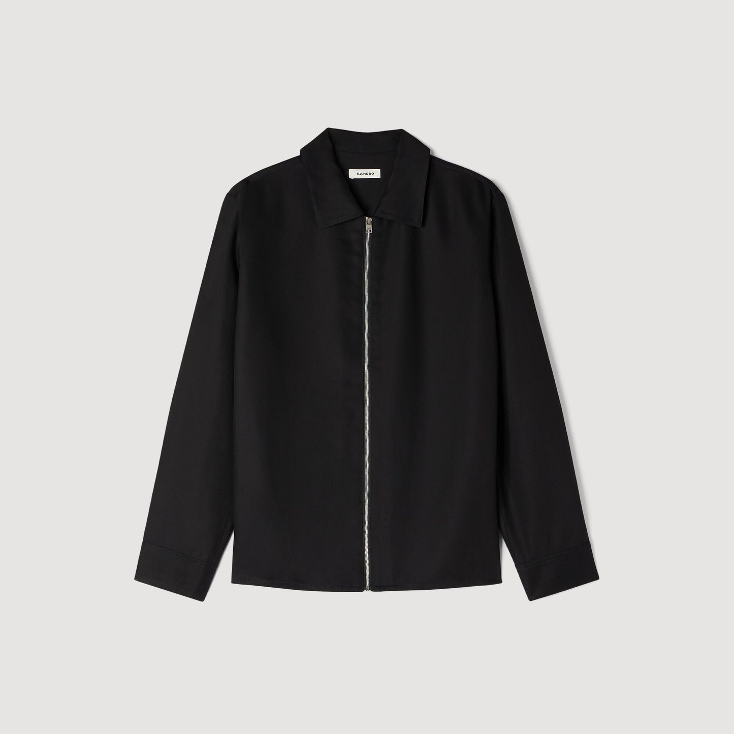 Loose-fit zip-up shirt