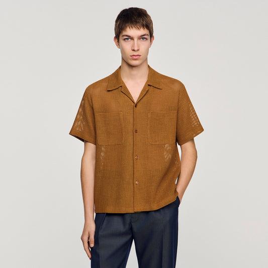 Openwork mesh shirt