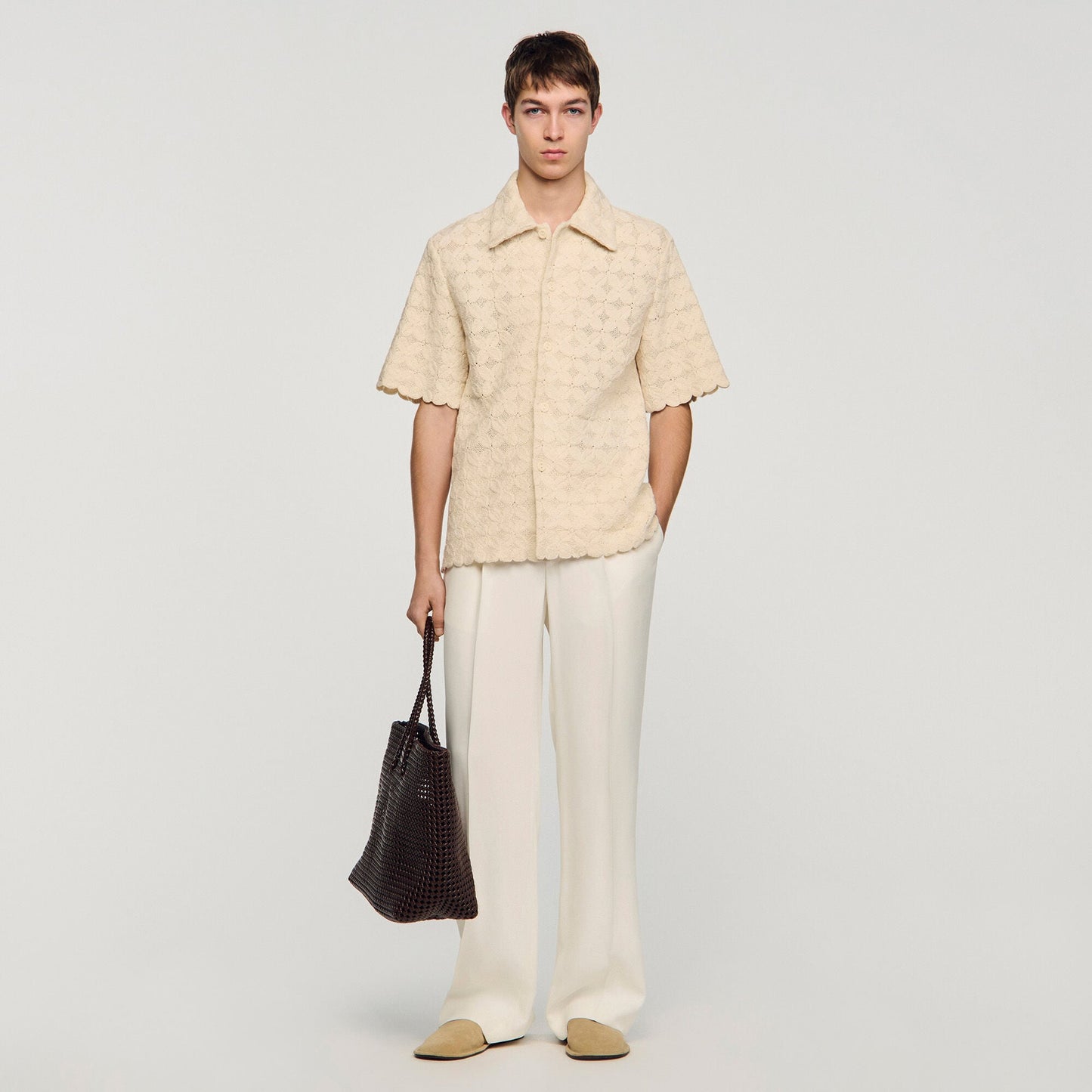 Cotton broderie anglaise shirt