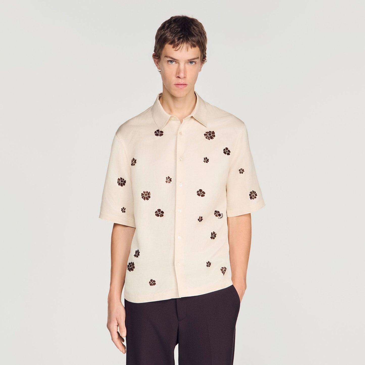 Loose-fit floral shirt
