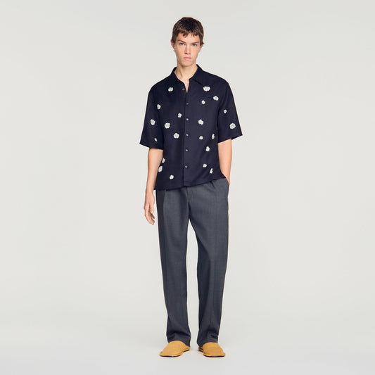 Loose-fit floral shirt