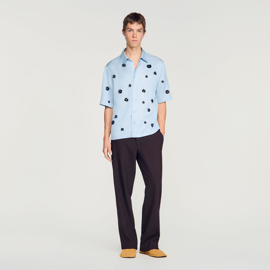 Loose-fit floral shirt