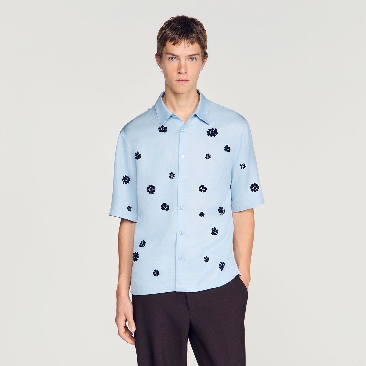 Loose-fit floral shirt