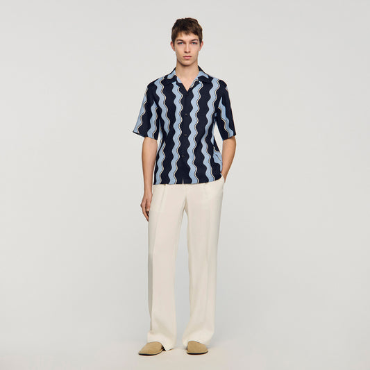 Printed linen shirt