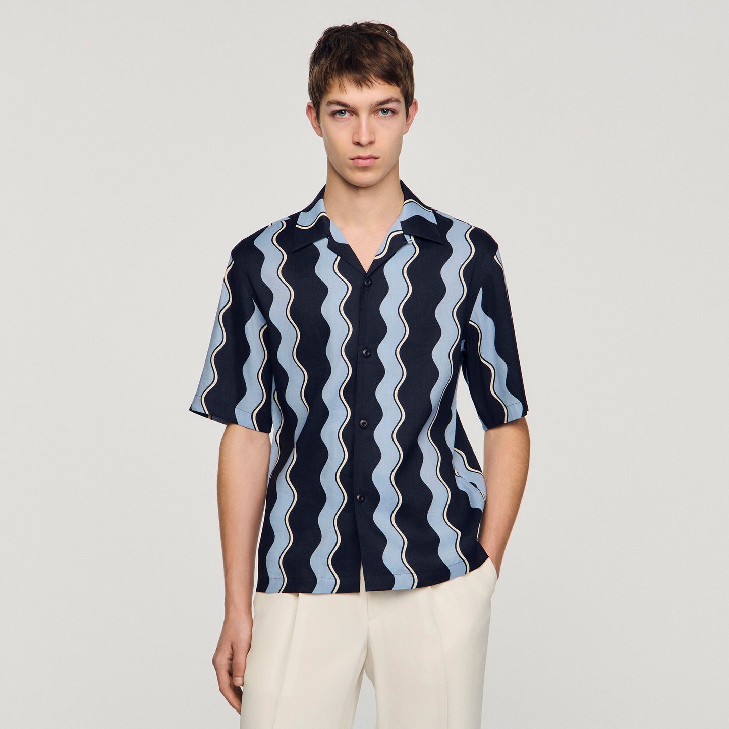 Printed linen shirt