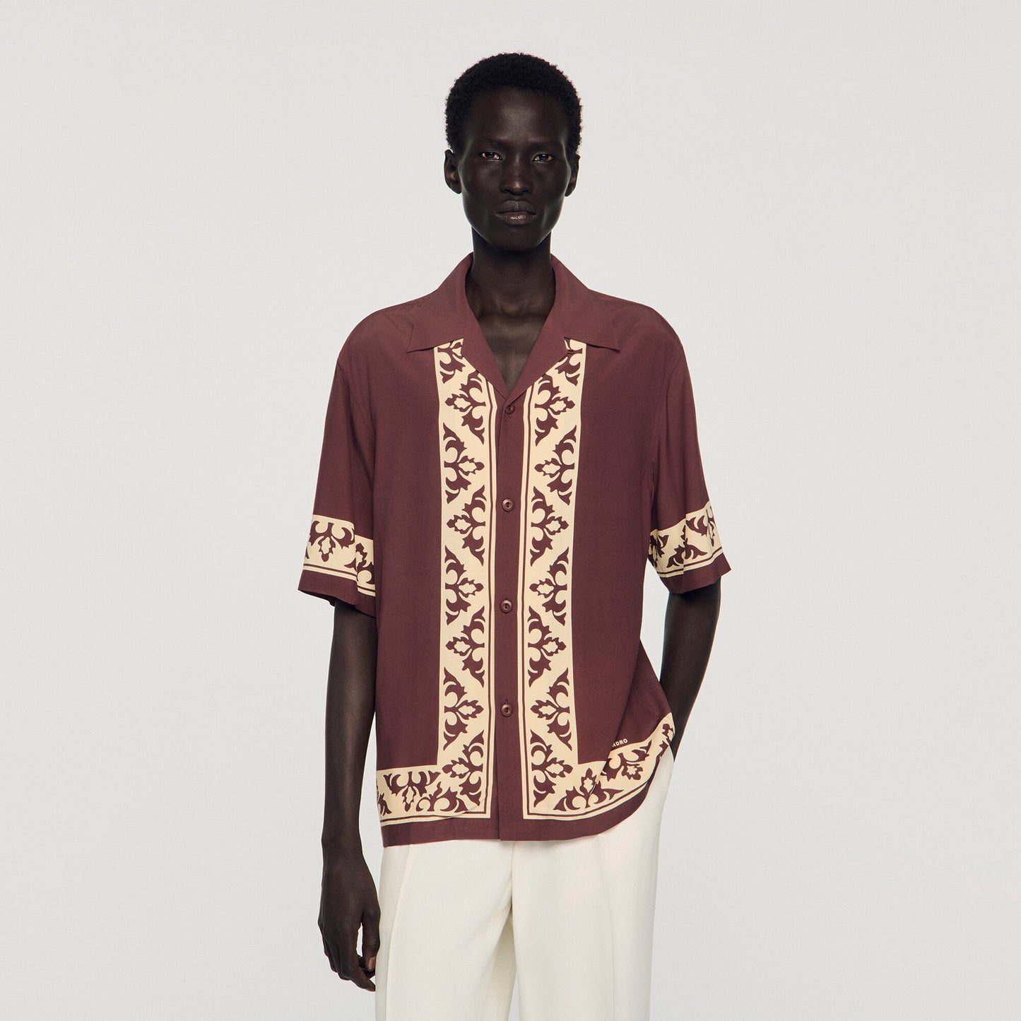 Contrast print loose-fit shirt