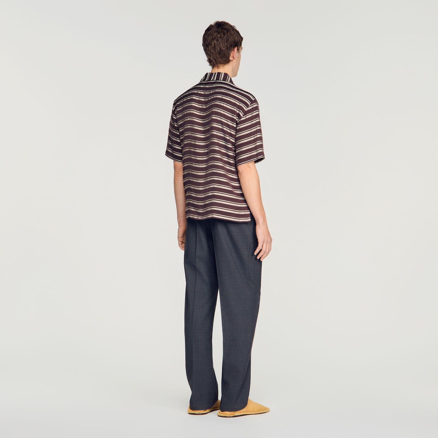 Striped boat neck shirt
