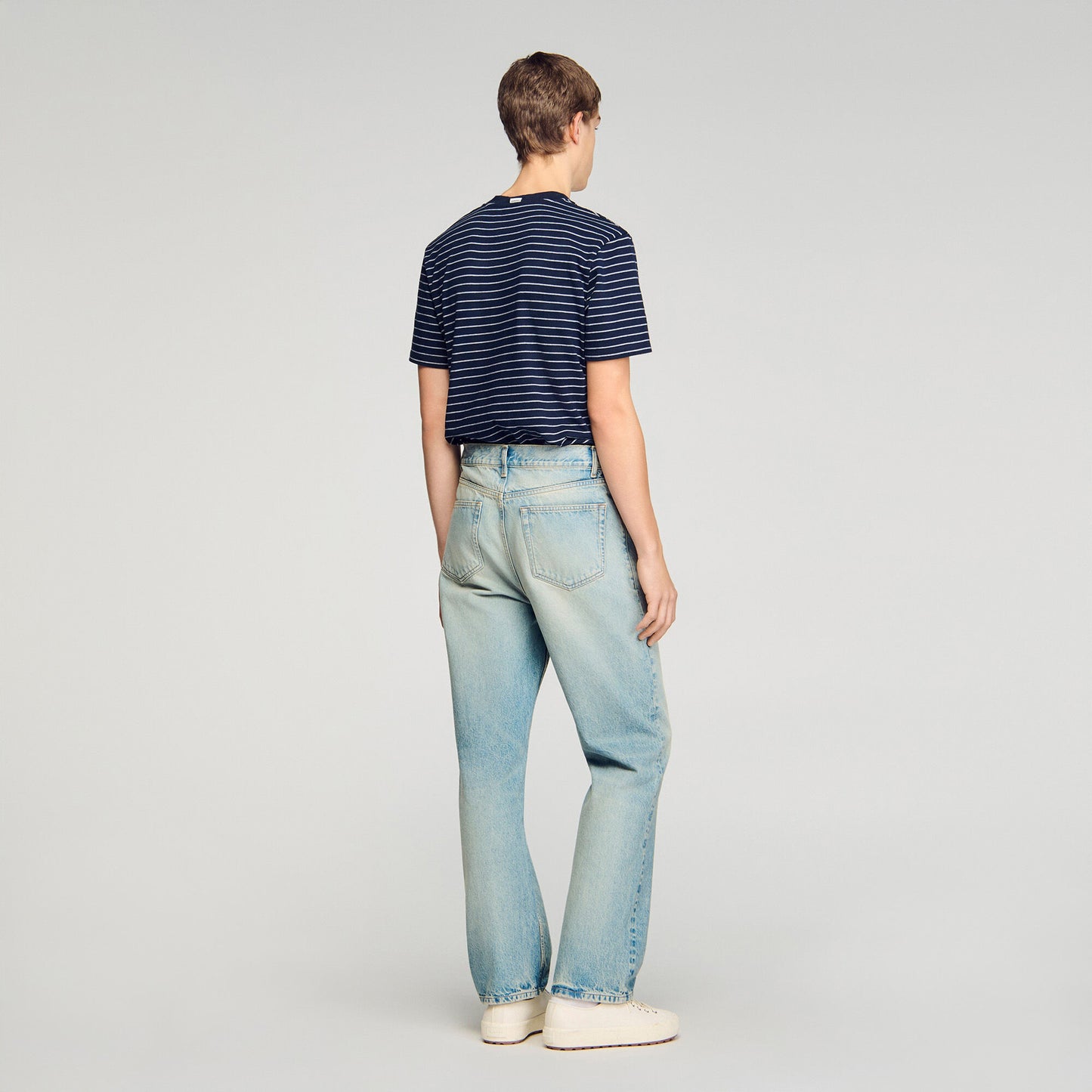 Faded wide-leg jeans
