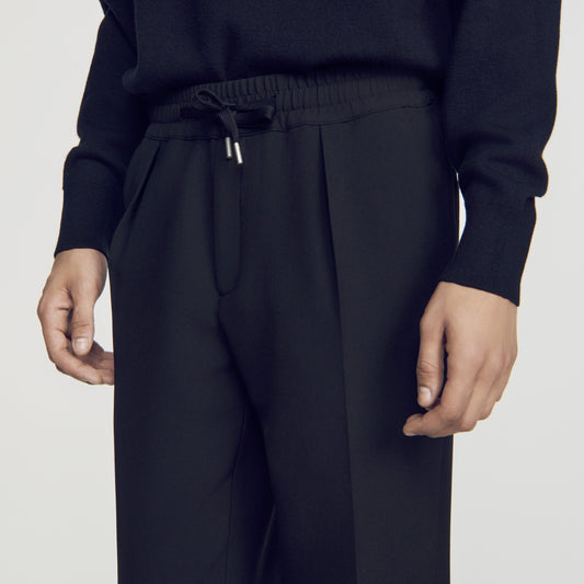 Elasticated straight trousers