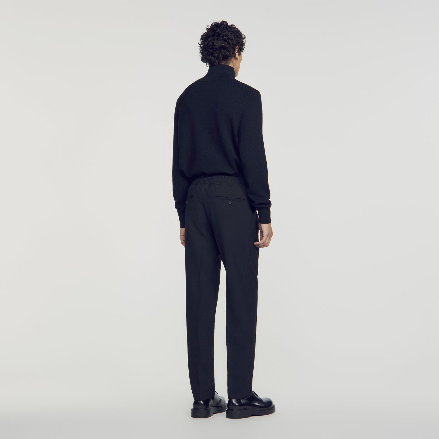 Elasticated straight trousers
