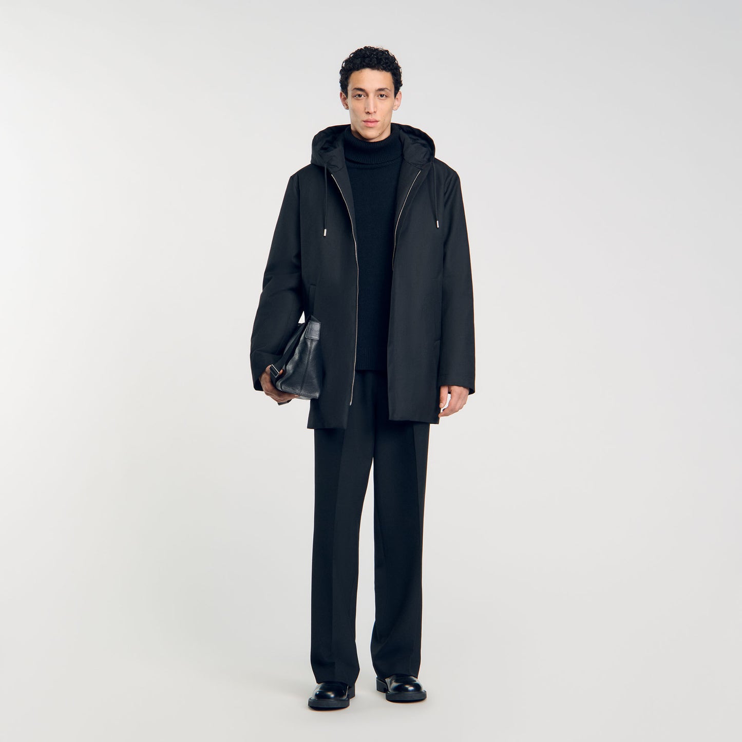 Hooded parka with zip