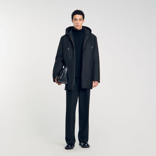 Hooded parka with zip